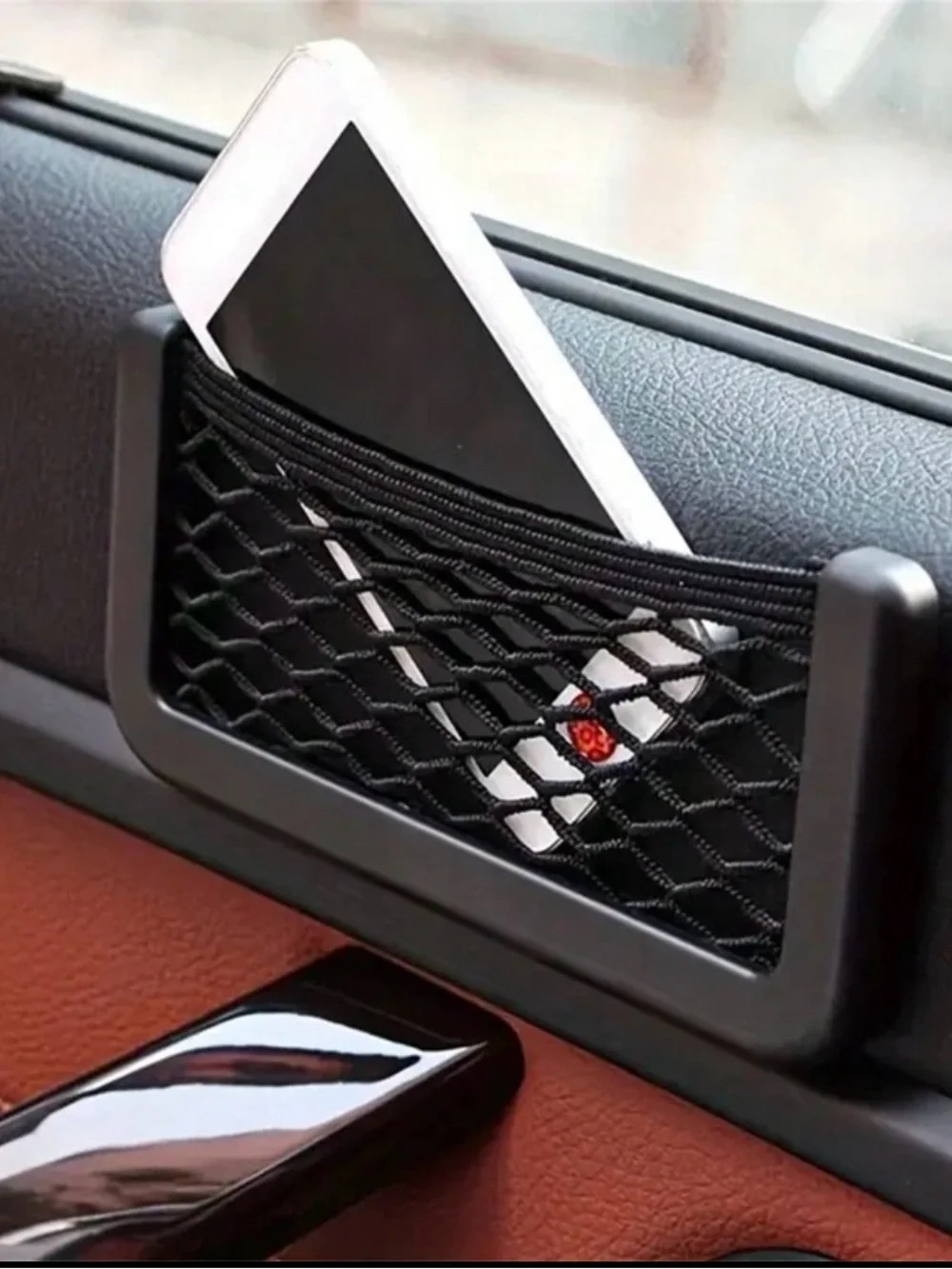 Universal Black Car Seat Organizer Net Pocket for Cell Phones and Accessories